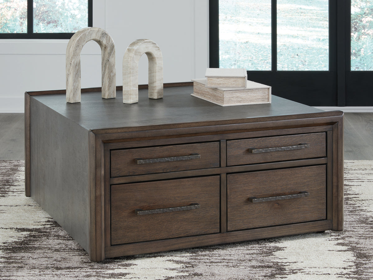 Luxury Living Gallery - Ashley Furniture - Kallenny Coffee Table - Square Cocktail Table / Brown/Gray - T669-8