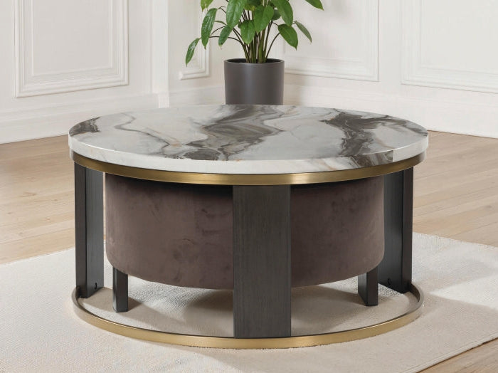 Luxury Living Gallery - Ashley Furniture - Jazmore Nesting Coffee Table (Set of 2) - Nesting Cocktail Tables (Set of 2) / Brown/Brass Finish - T671-22