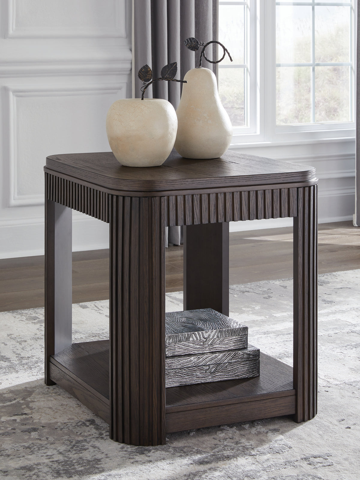 Luxury Living Gallery - Ashley Furniture - Carlibrie End Table - Rectangular End Table / Warm Brown - T700-3