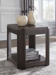 Luxury Living Gallery - Ashley Furniture - Carlibrie End Table - Rectangular End Table / Warm Brown - T700-3