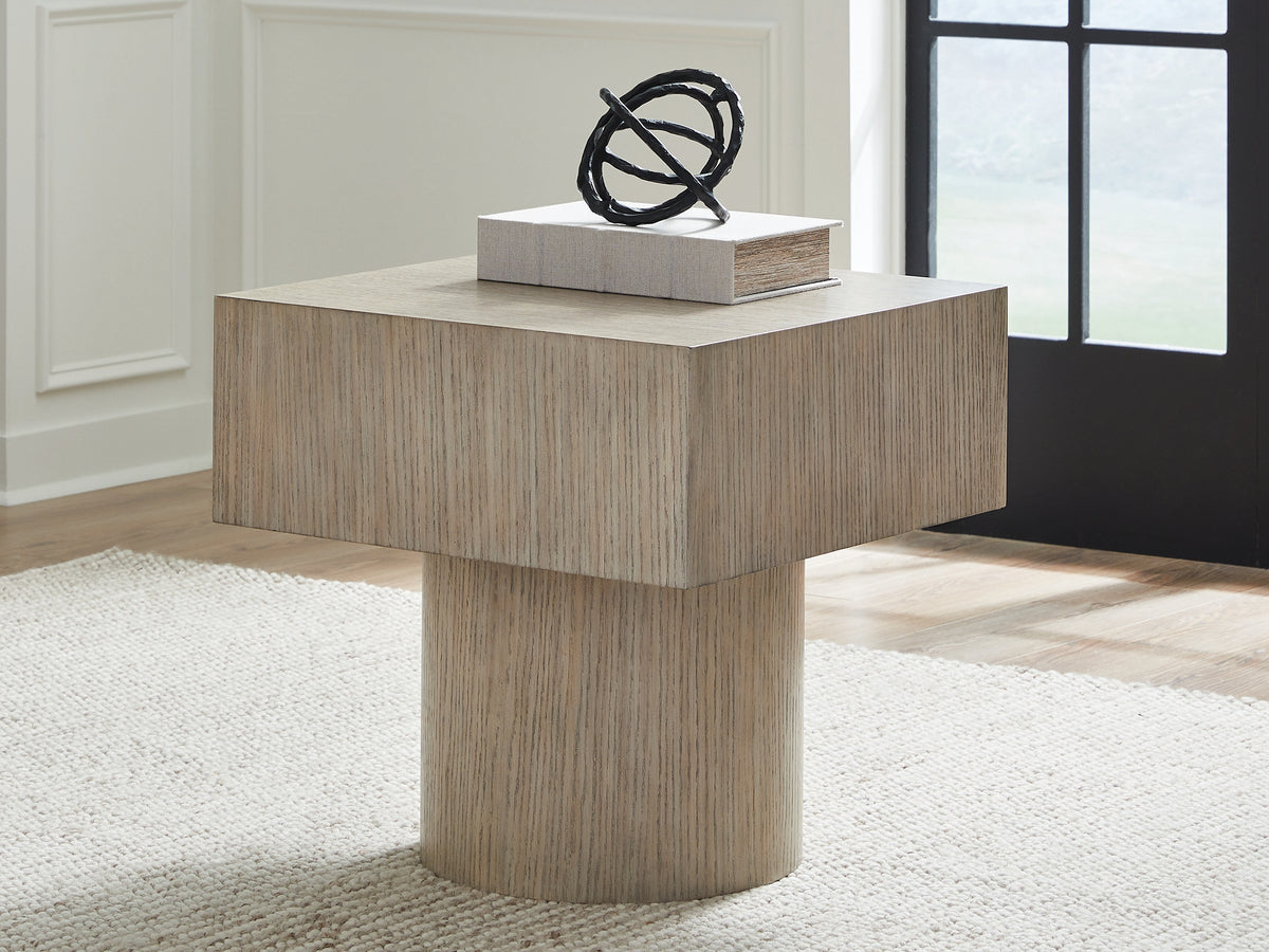 Luxury Living Gallery - Ashley Furniture - Jorielyn End Table - Square End Table / Light Grayish Brown - T712-2