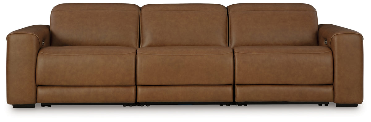 Luxury Living Gallery - Ashley Furniture - Magic Man Sectional - 3-Piece Power Reclining Sectional Sofa / Caramel - PCU10700S2