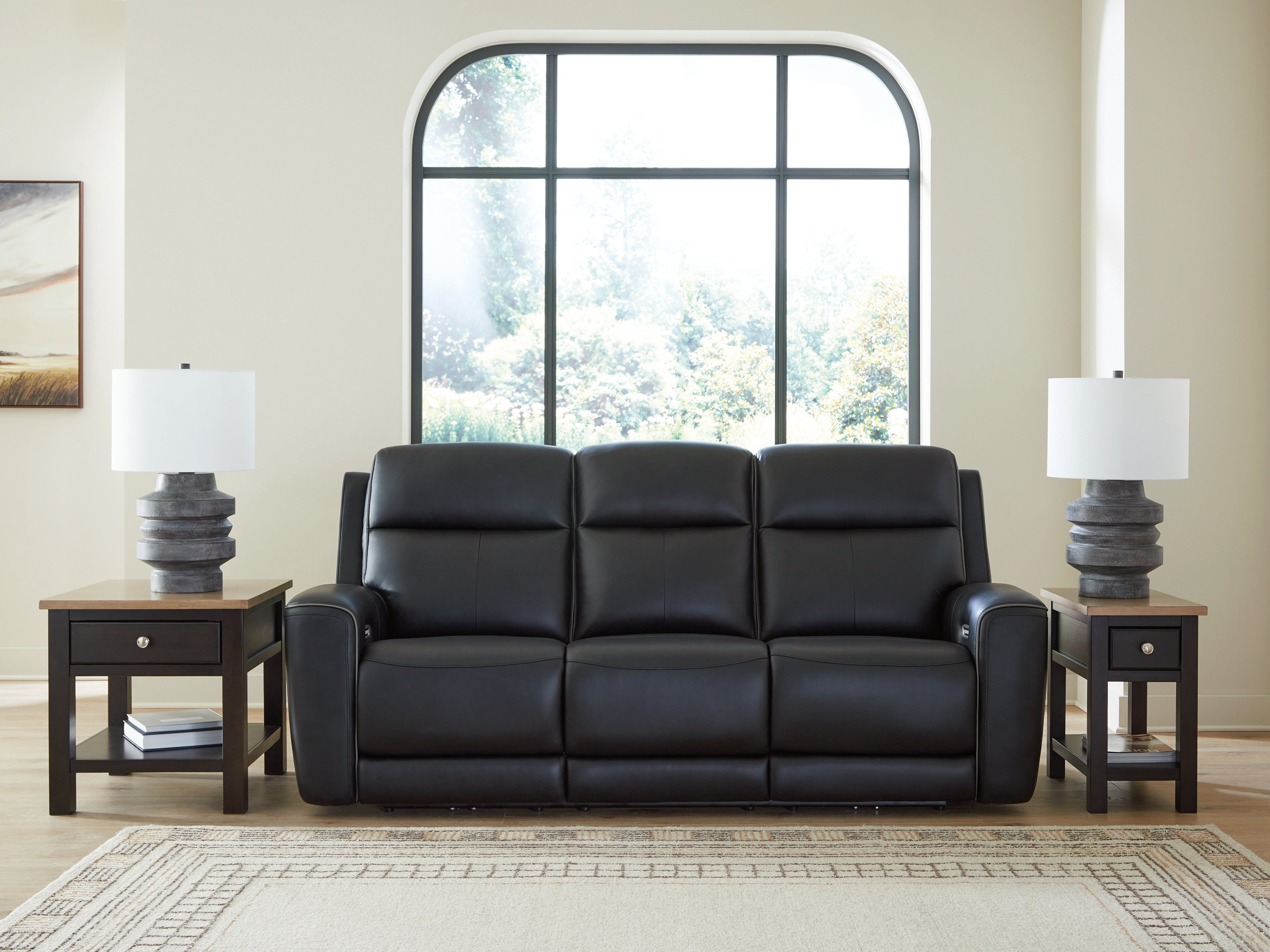 Luxury Living Gallery - Ashley Furniture - 5Z-Comfort Living Room - PWR REC Sofa with ADJ Headrest / Onyx - PCU1090215