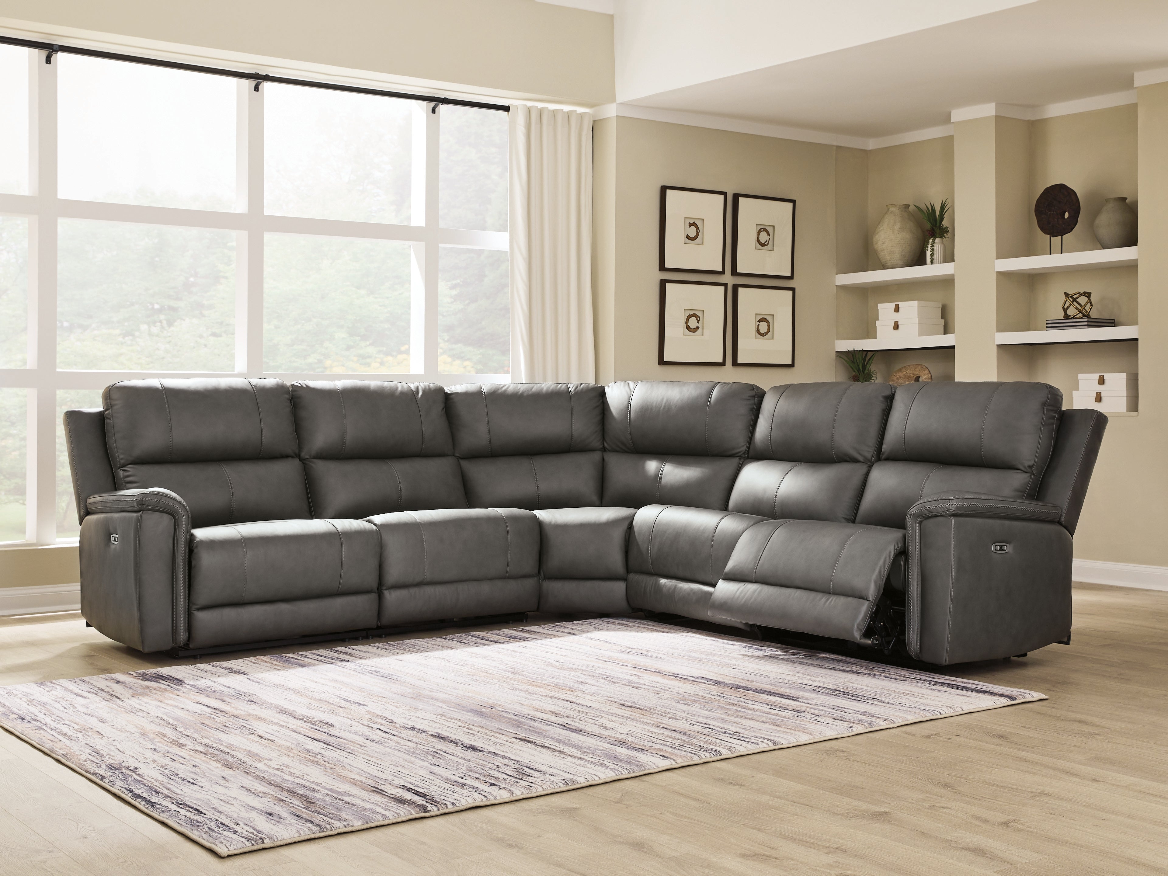 Luxury Living Gallery - Ashley Furniture - Bleckley Sectional - 5-Piece Power Reclining Sectional / Anchor - PCU12000S4