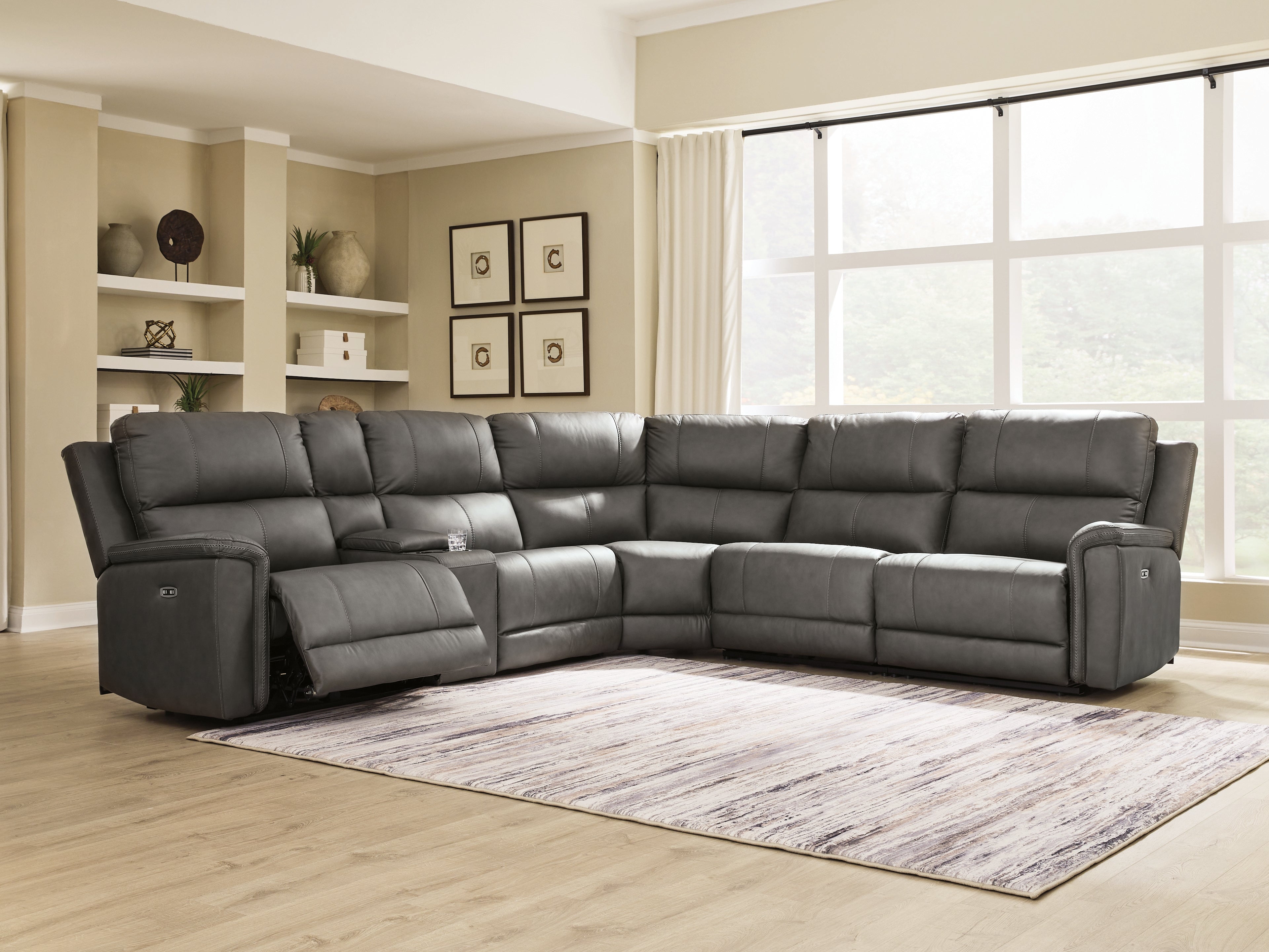 Luxury Living Gallery - Ashley Furniture - Bleckley Sectional - 6-Piece Power Reclining Sectional / Anchor - PCU12000S5