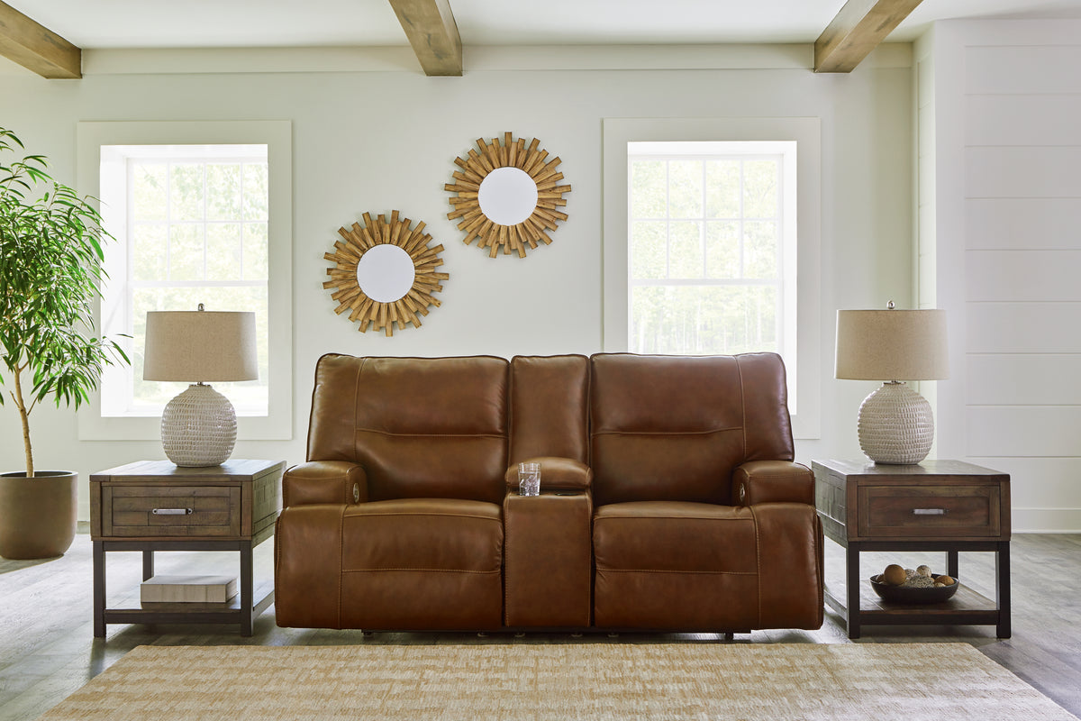 Luxury Living Gallery - Ashley Furniture - Francesca Living Room - 2 Seat PWR REC Sofa ADJ HDREST / Auburn - U2570547