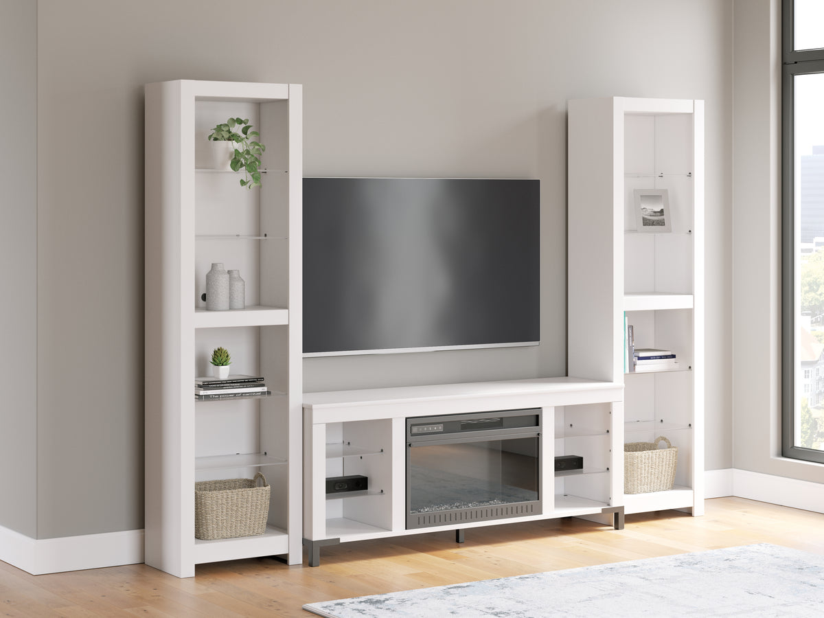 Luxury Living Gallery - Ashley Furniture - Brollevi Entertainment Center - 3-Piece Entertainment Center / White - W2722W1