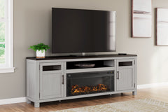 Luxury Living Gallery - Ashley Furniture - Darborn 88" TV Stand with Electric Fireplace - 88" TV Stand with Electric Fireplace / Gray/Brown - W796W1