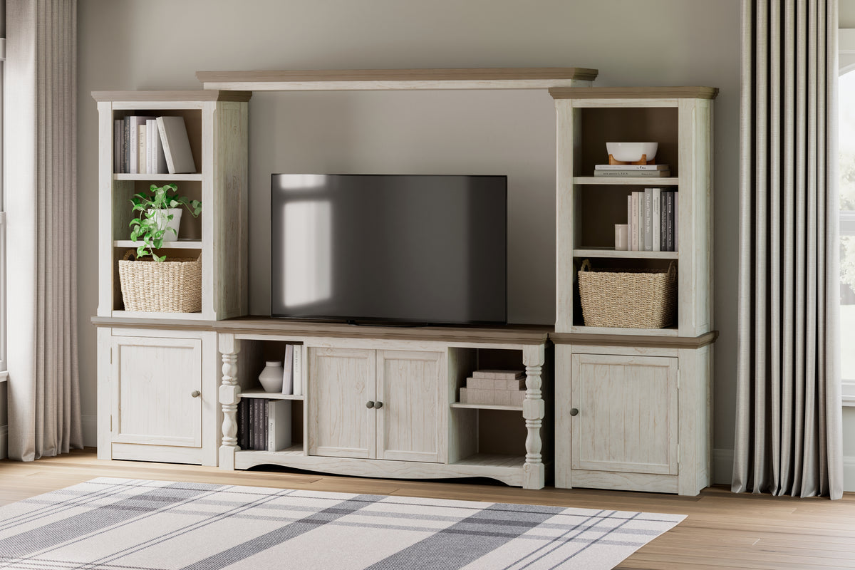 Luxury Living Gallery - Ashley Furniture - Havalance Entertainment Center - 4-Piece Entertainment Center / Two-tone - W814W1